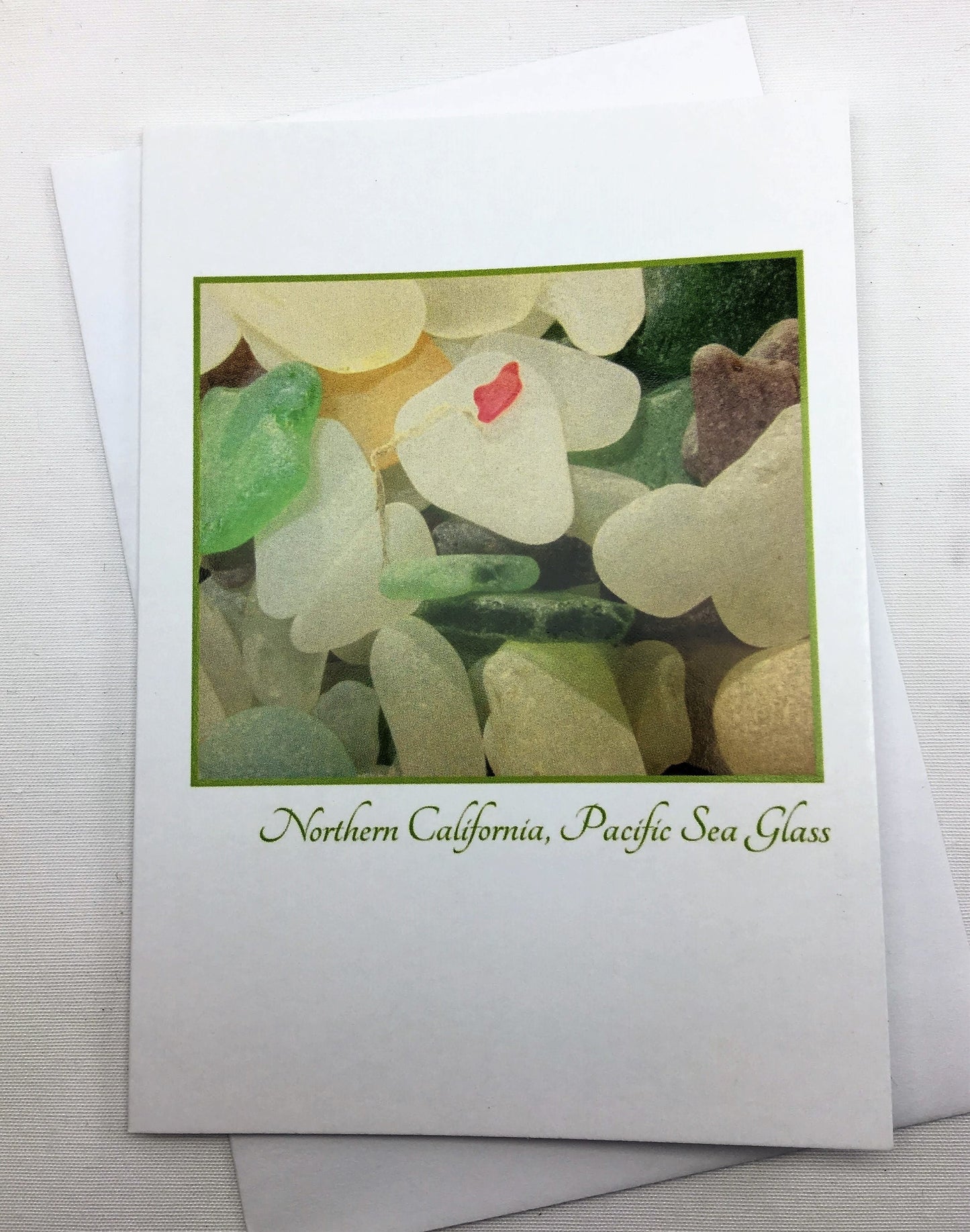 Note Card - Red Sea Glass from Northern California