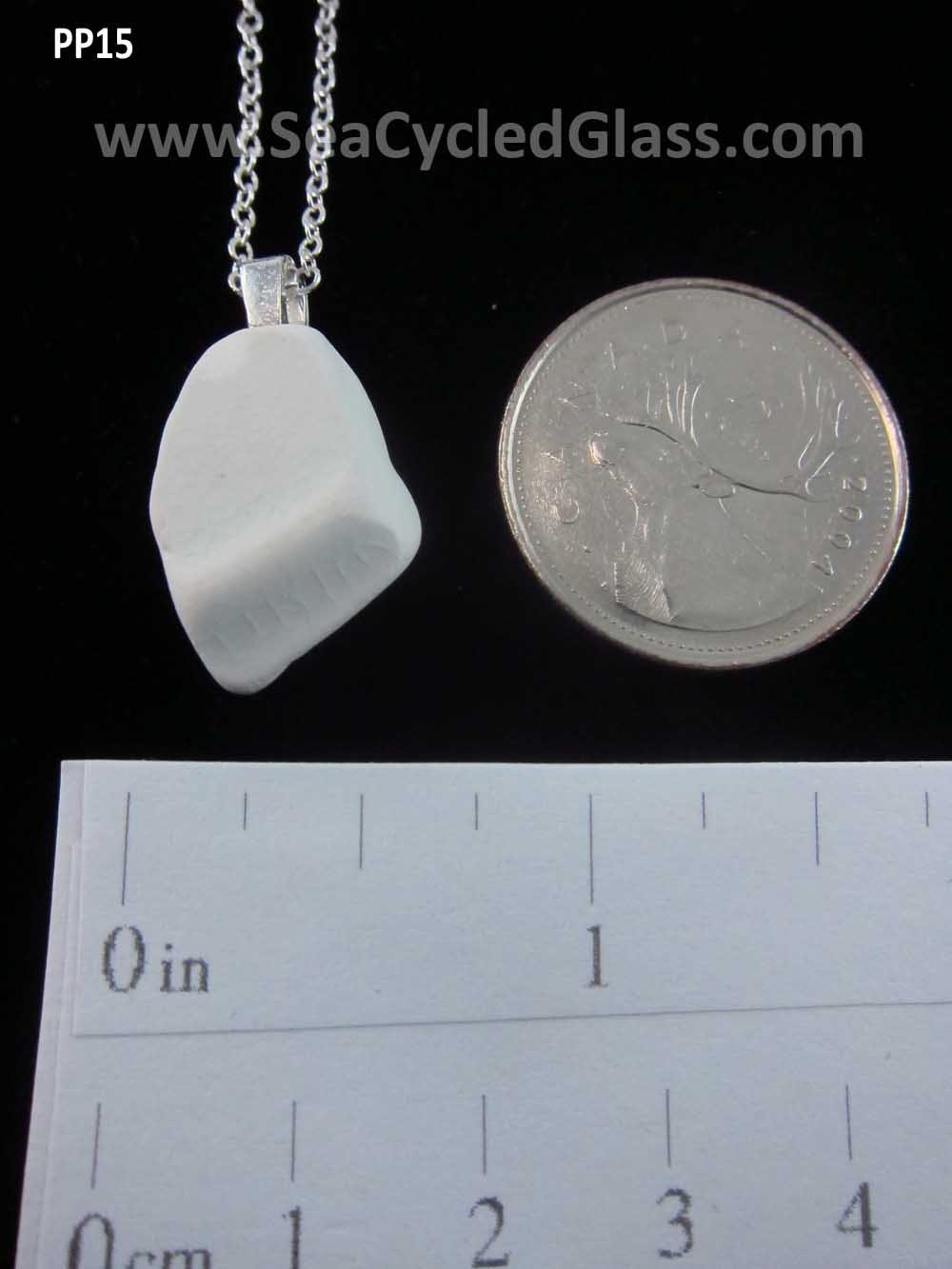 South Shore Nova Scotia sea pottery shard with silverplate bail and chain