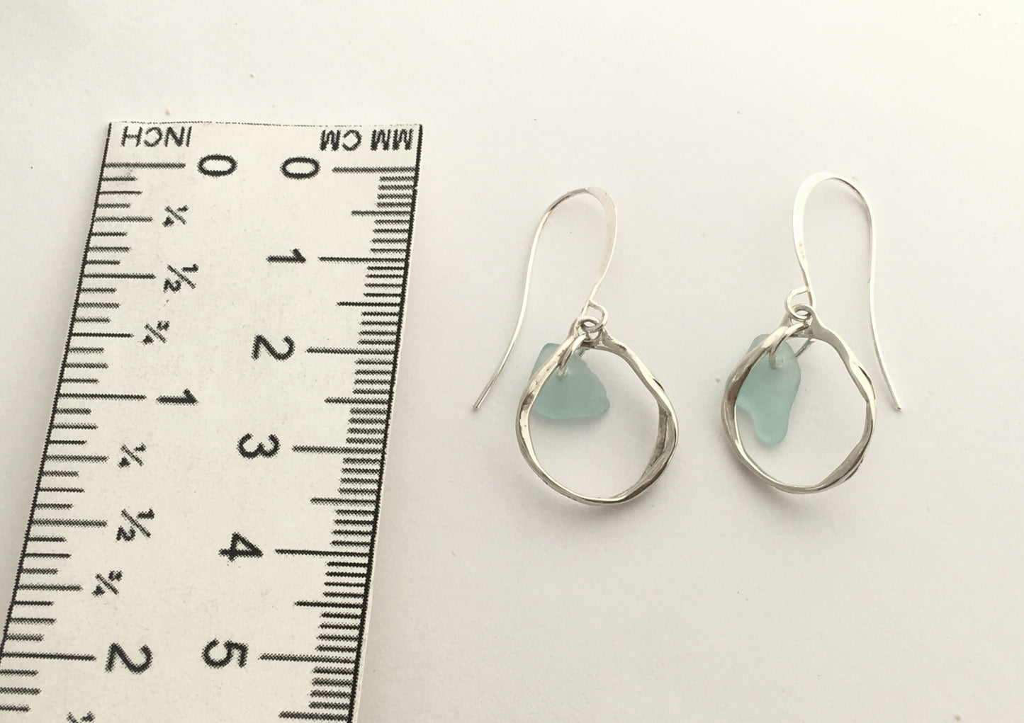 Heaven on Earth Earrings - Aqua Sea Glass from Sidney, British Columbia, Canada and Sterling Silver