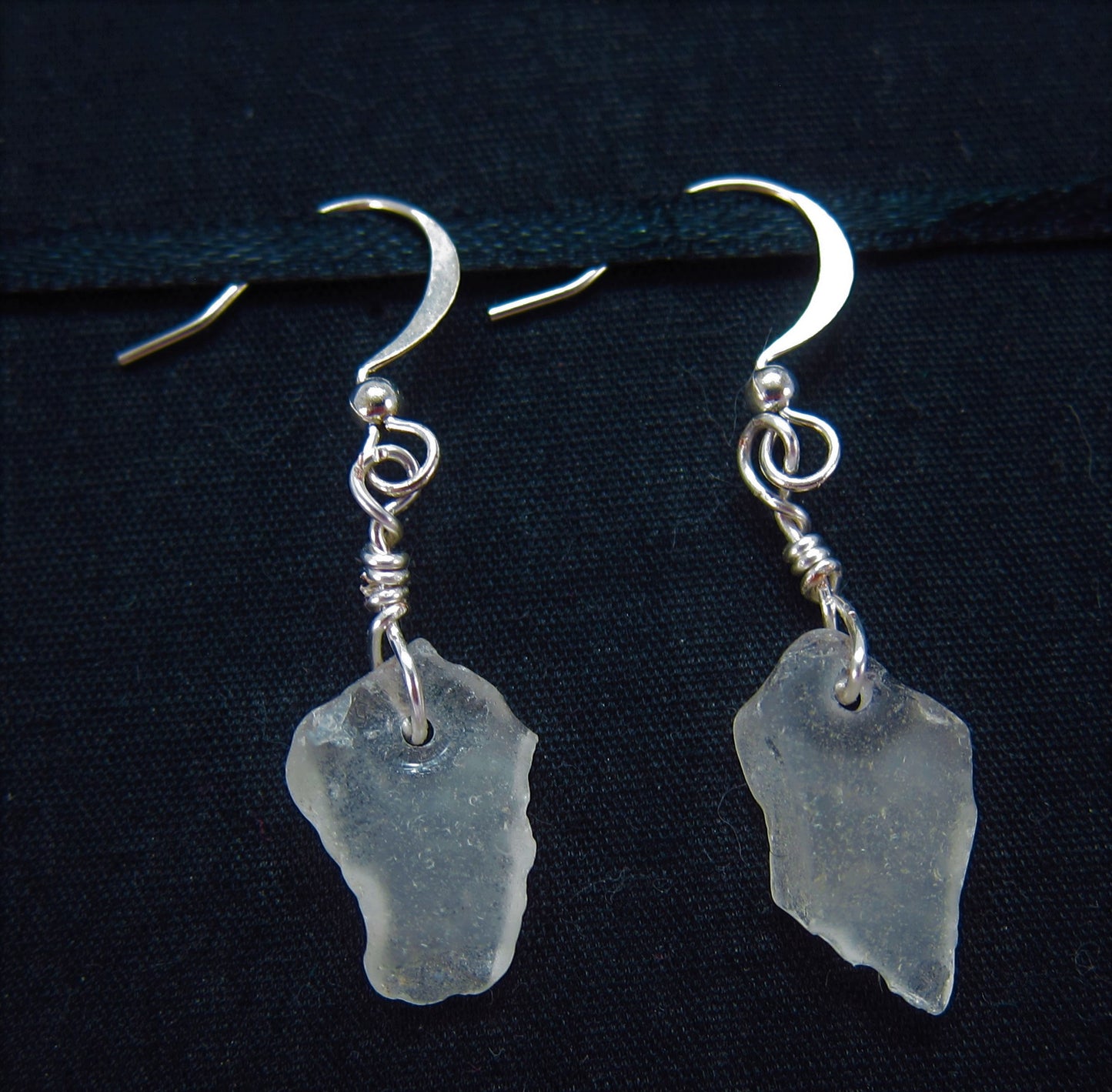 Shoreline Earrings: White sea glass from the South Shore of Nova Scotia, Canada on a hypoallergenic nickle-free hook