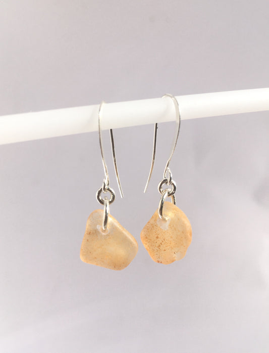 Shoreline Earrings: Rust colored sea glass from Northern California on a hypoallergenic nickle-free hook