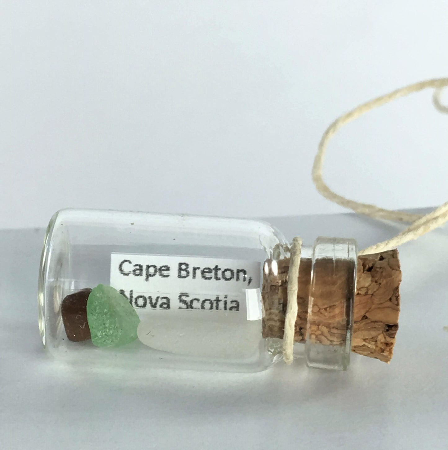 Message in a Mini Bottle with Sea Glass from Cape Breton, Nova Scotia, Canada