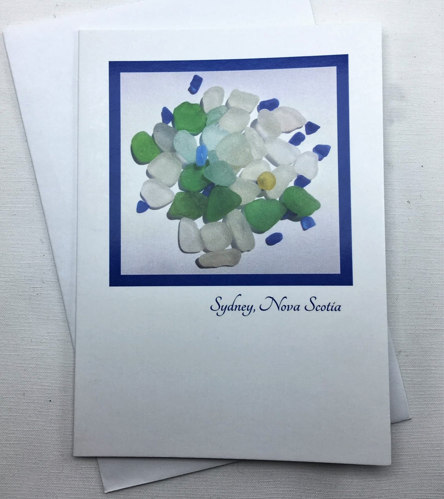 Set of 4 Note Cards - Nova Scotia and Northern California Sea Glass Collections (includes envelopes)