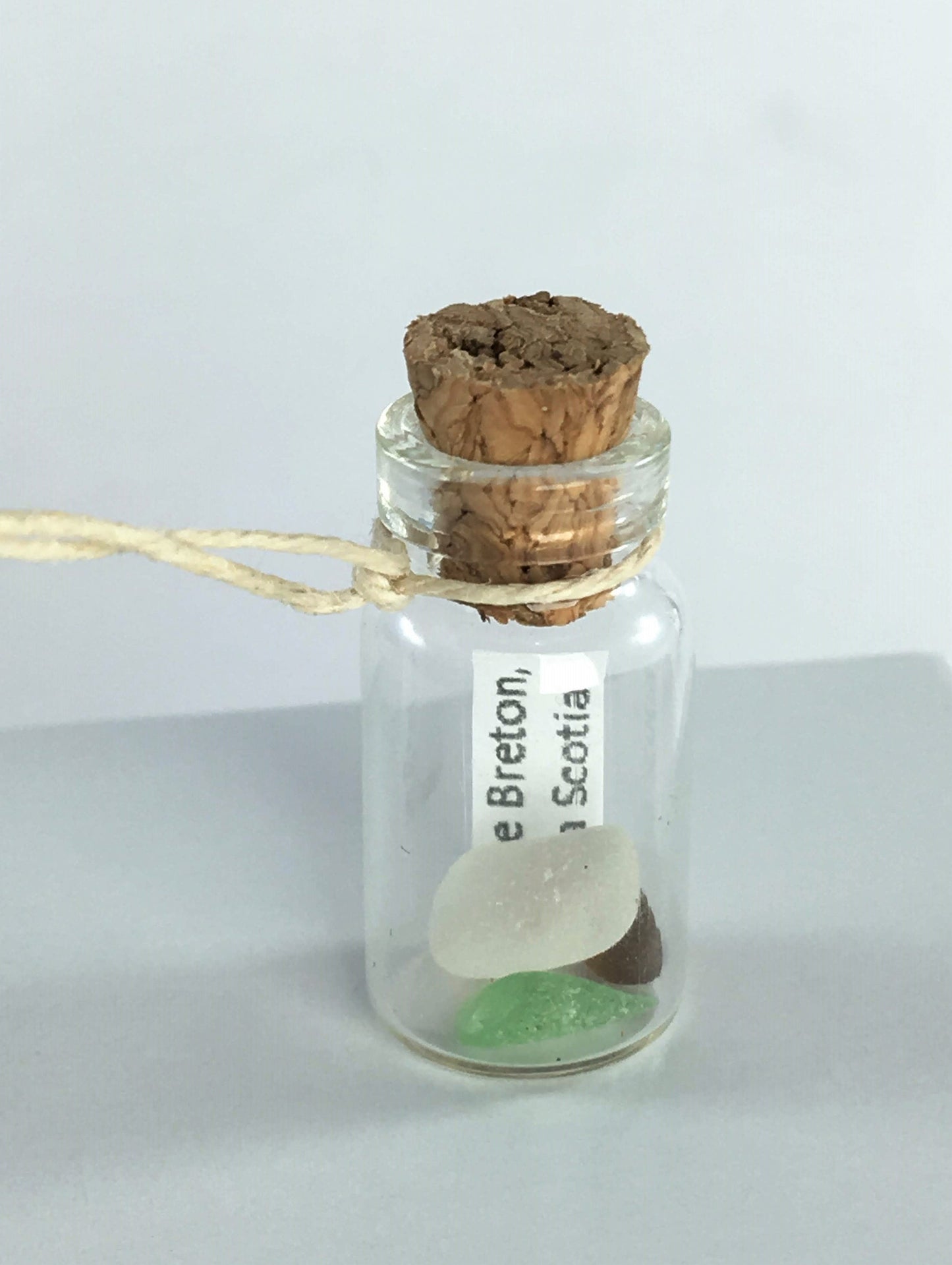 Message in a Mini Bottle with Sea Glass from Cape Breton, Nova Scotia, Canada