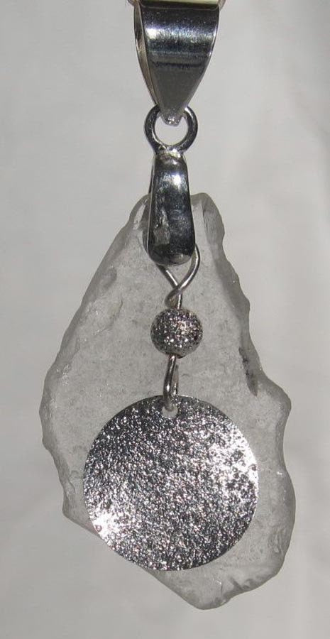 Moonshine earrings - Silverplate stardust disk and bead on filaments with hypoallergenic silverplate earring hooks