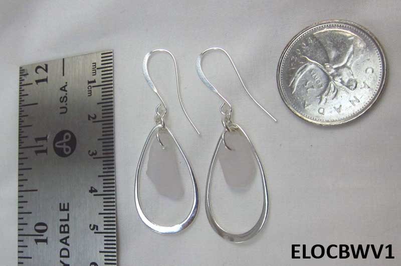 Mermaid's Tears Earrings - Violet sea glass from Cape Breton, Nova Scotia, Canada with large solid sterling silver teardrop ovals