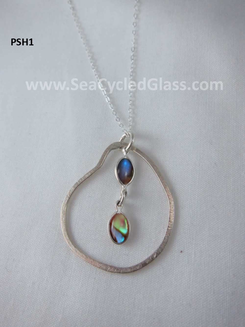 Sterling silver and pau shell pendant